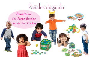 BENEFICIOS DEL JUEGO GUIADO DESDE LOS 2 AÑOS. Foto de un grupo de niños y niñas diverso sonriendo,junto a juegos de mesa. Logo de Refuerzo Divertido